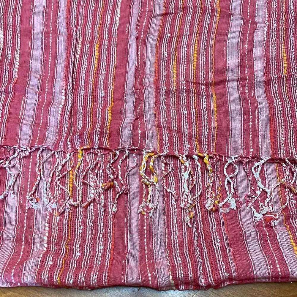 Route 66 Pink, yellow & silver stripes scarf